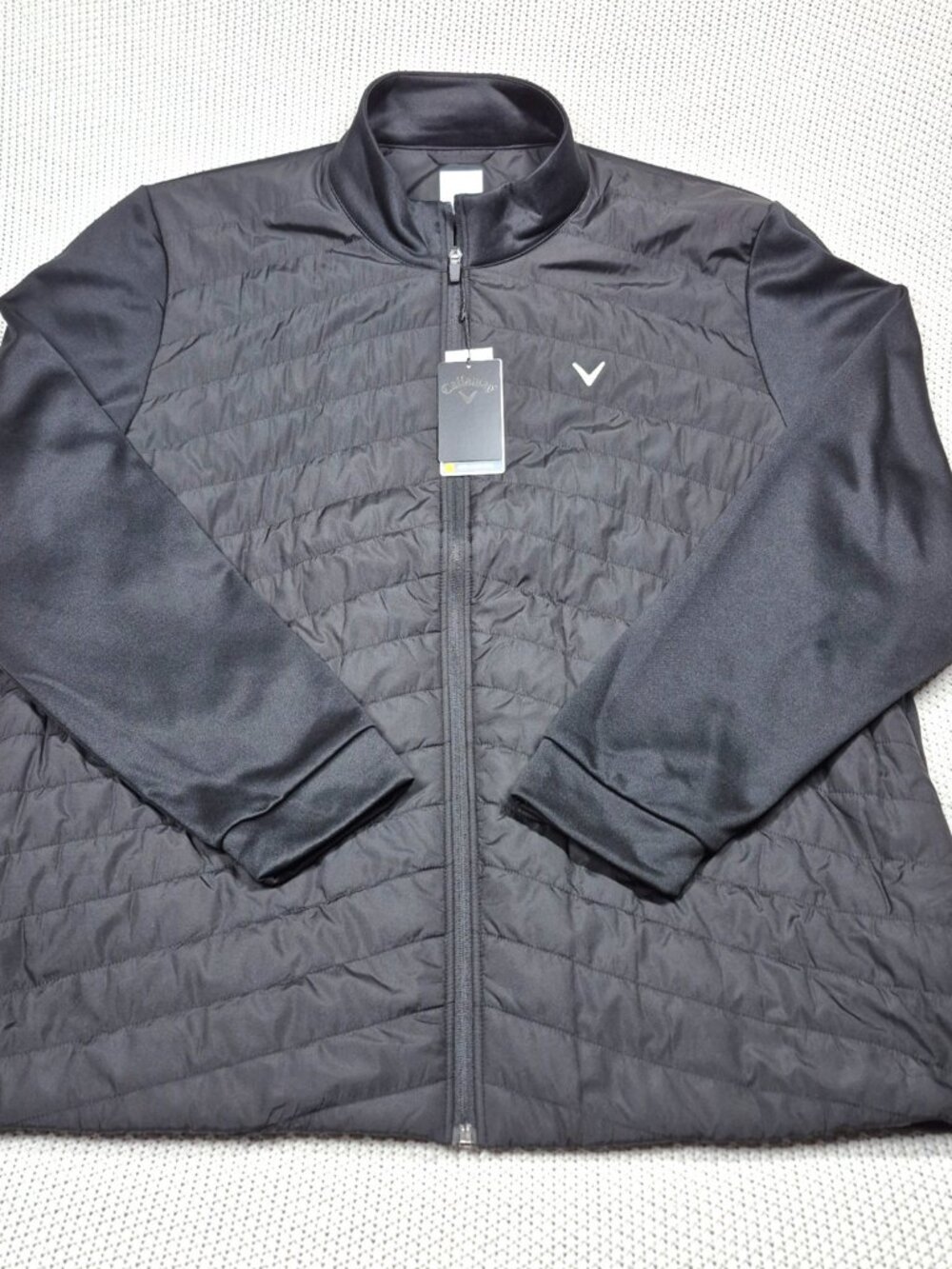 Callaway Quilted Puffer Golf Jacket Mens Sz. 2XL Black Caviar Chevron $95 NWT.